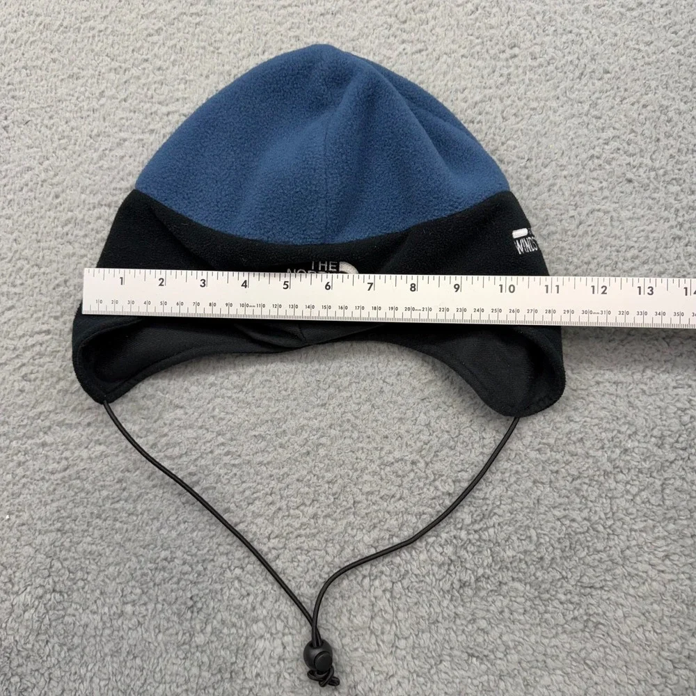 The North Face 89222 Fleece Winter Hat Earflap Windstopper Blue/Black Beanie Cap